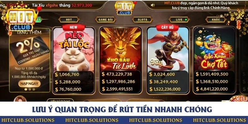 Các lưu ý để quá trình rút tiền tại cổng game diễn ra suôn sẻ, nhanh chóng hơn